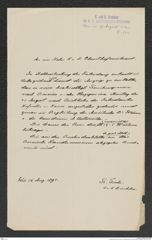 k.k. naturhistorisches Hofmuseum, Intendanzakten 1885-1896 (Hauer), Aktenzahl Z.552/1892, Seite 1